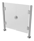 Rock Solid Heavy Duty Metal Swing Safety Gate with stainless steel frame and locking mechanism for secure entry.