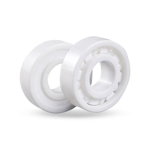 Pro Grade Zirconia Full Ceramic Ball Bearings With Next Level Heat Resistance And Beast Mode Operation For Grind Shop Machines And Hot Rod Builds 6314CE 70X150X35MM, white ceramic bearings close-up.