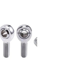 Shed Built Heavy Duty 4 Piece Rod End Kit With Spacers Tube Adapters Jam Nuts 5 8 Inch 18 Thread showing chrome rod ends with threaded ends.
