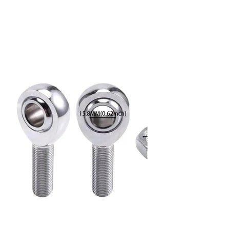Shed Built Heavy Duty 4 Piece Rod End Kit With Spacers Tube Adapters Jam Nuts 5 8 Inch 18 Thread showing chrome rod ends with threaded ends.