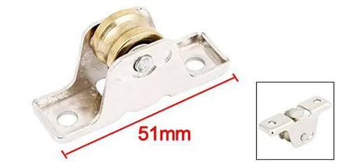 Solid As A Rock Single Wheel Sliding Door Roller And Window Pulley Replacement Hardware With Zero Hassle Install And Smooth Operator Rolling Action In Gold And Silver, 51mm size.