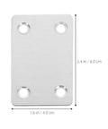 Beefy Flat Corner Brackets Set For Easy Connection And Secure Fastening Stainless Steel Mending Plates with dimensions and hole spacing