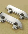 Heavy Duty 2Pc Stainless Steel Window Roller Kit With Double Fly Pulley Wheels For Slick Sliding Glass Doors And 5Mm Panels Badass Gear With No Hassle Swap Install - close-up of steel pulley wheels.