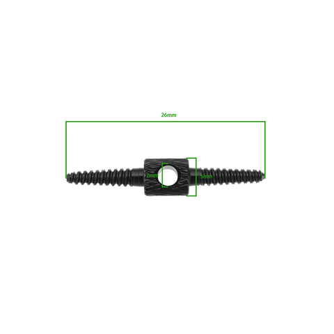 Close-up of Ten Pack 26mm Bicycle Cable Connectors for Brake and Shift Cables, 2mm Aperture, Ultra Light, Black