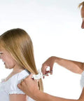 Effortless Home Hair Cutting Guide Designed For Lowkey Perfect Bangs And Seamless Salon Quality Diy Trimming Tool Set Of Two For All Hair Types Zero Hassle Quick Fix, woman cuts girl's long hair.