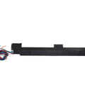 Compact Linear Rail Guide Actuator With 200mm Stroke T6x1 Lead Screw And NEMA11 Stepper Motor For DIY CNC Router Precise Positioning Lab And Inspection Equipment Easy Setup And Reliable Motion For Makers. Black aluminum linear actuator with wiring.