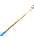 Smoke Detector Removal Tool With 4 3 Meter Aluminum Telescoping Pole For High Ceilings And Tight Nooks Featuring Quick Release Jaw, golden pole with blue grip.