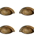 Badass Antique Iron Drawer Pull Featuring Slick Rust Living Finish Heavy Duty Zinc Construction Black Powder Coated Surface set of four