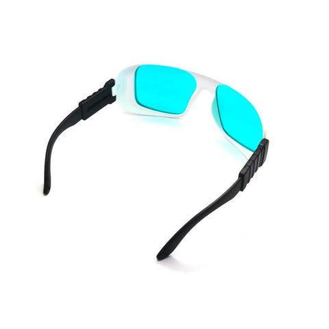 Top Tier Badass Laser Safety Glasses Featuring Heavy Duty OD4 Plus Filter And Crystal Clear Lenses providing superior eye protection, side view.