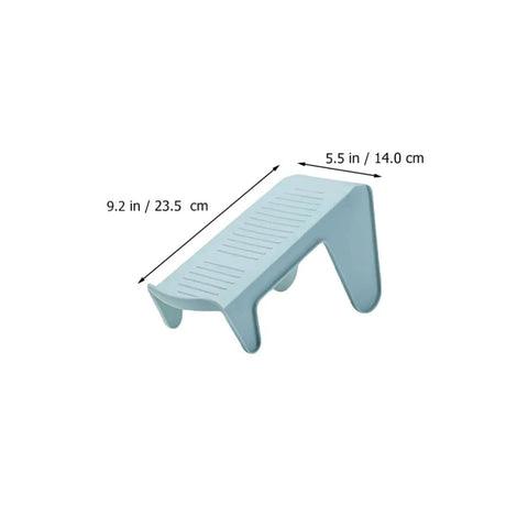 Hella Solid Double Layer Shoe Slot Organizer Rack With Non Slip Grip Base For Sneakers And Everyday Kicks To Keep Your Closets Stacked And Floors Crisp Today - Blue shoe rack with measurements for compact storage.