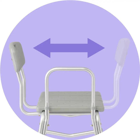 Transfer Bench Shower Chair With Backrest Adjustable Seat From 18 To 22.5 Inches Durable Aluminum Frame Supports Up To 400 Lbs
