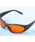 Badass Blue and Green Laser Safety Glasses with OD 5 Plus Protection Covering 266 355 515 532 Nanometers CE EN 107 Model GHP 55 in orange tint.