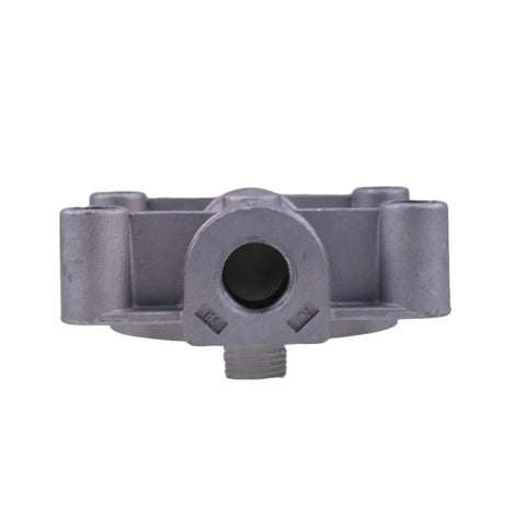 Top Quality Coolant Filter Head For Cummins L8.9 Engine 204163s Remote Mount Replacement, front view, silver metal construction.
