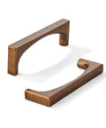 Badass Heavy Duty Two Pack Antique Brass Cabinet Pulls With 3 Inch Spacing Top Grade Zinc Alloy Build Smooth Operation For Kitchens Cupboards Drawers And Bathroom Vanity Setups, showing two handles with elegant design.