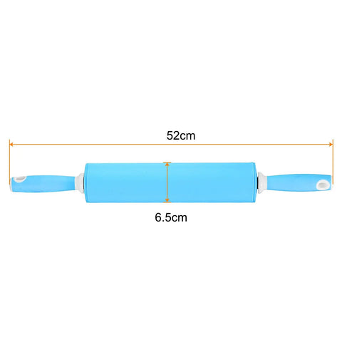 Silicone Rolling Pin For Baking 20.5 Inch Nonstick Kitchen Roller With Rubber Handles Heat Resistant Stain Resistant Easy Clean Up