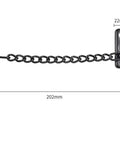 Hardcore 304 Stainless Steel Interior Door Chain Lock Featuring Silky Pu Leather Grip And No Hassle Setup For Wood Or Metal Doors with measurements.