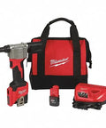Tough As Nails Cordless Rivet Nutting Tool Kit With 0.8 Inch Stroke M12 Battery Power with charger and bag