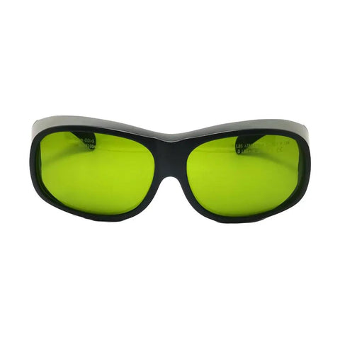 Top Tier Infrared Laser Safety Glasses Loaded With Multi Band Optical Density Shields And Slick Clear Lenses Crafted Hella Tough For Nd Yag Diode And Garage Laser Builds - front view with green lenses