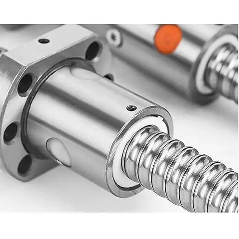 Shop Grade 25 Millimeter Ball Screw With Matching Nut 104 Inch C7 Precision Anti Backlash Linear Motion Rod featuring close-up of nut and screw.