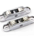 Heavy Hit Zinc Alloy Window Rollers 4 Pack Adjustable Double Groove Sliding Door Push Pull Pulleys with smooth bearing wheels.