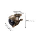 Vintage Brass Furniture Casters 2 Inch With Locking Brake Set Of 4 Smooth Glide Swivel Wheels For Chairs Desks And Shelves close-up view