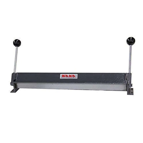 Portable 18-Inch Sheet Metal Brake for 18-Gauge Mild Steel, shown with adjustable 0-90 degree bend and lightweight gray aluminum frame.