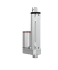 Side view of Beefy External Magnetic Switch Adjustable Travel Small Electric Actuator Motor for industrial high thrust lifting