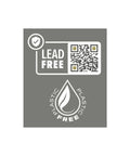 Lead free and plastic free certification label with QR code