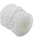 Sturdy White Plastic Beaded Pull Chain 10 Meter Replacement Cord With Bottom Weight Link Clip Connector For Vertical Blinds Shutter Repair Gear Smooth Pull Gets The Job Done 89mm Spacers on a spool.