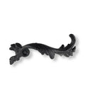 European Retro Old School Matte Black Drawer Pull Handle For Cabinets And Furniture, Brass Accent, Curved Leaf Design