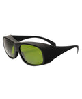 Heavy Duty Infrared Laser Safety Glasses With Rock Solid OD 8 Plus Defense Covering The 900 To 1100nm Range Featuring Clear Anti Glare Lenses and bulletproof build in black color.