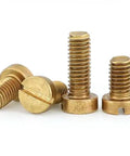 Top Shelf Brass Cheese Head Screws Slotted Machine Bolts M2.5 X 10mm Fasteners Badass 50 Pack for DIY metalworking, brass finish.
