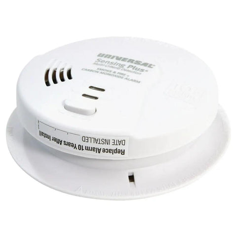 Sensing Plus Multi Criterion Smoke Fire And Carbon Monoxide Alarm With 10 Year Battery For Total Home Safety Easy Install And Quick Detection
