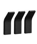 Heavy Duty Punch Free Wall Mounted Coat Hooks Premium Aluminum Alloy Build, set of 3 black hooks for space saving.
