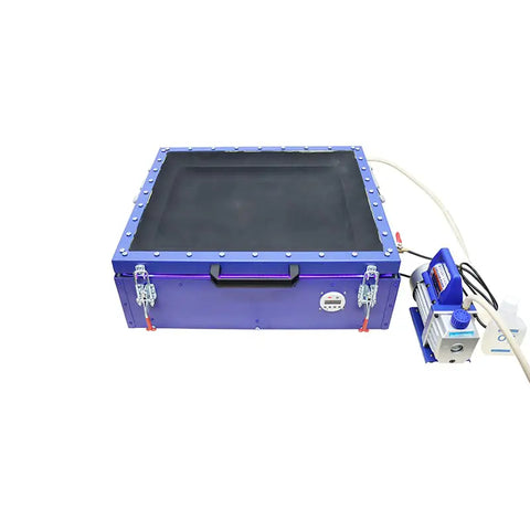 Heavy Duty Led Vacuum Exposure Box 20X24 Inch Featuring Pro Grade Memory Timer And Rock Solid Vacuum Pump For No Hassle Screen Printing Pcb Drafting And Textile Art top view with pump