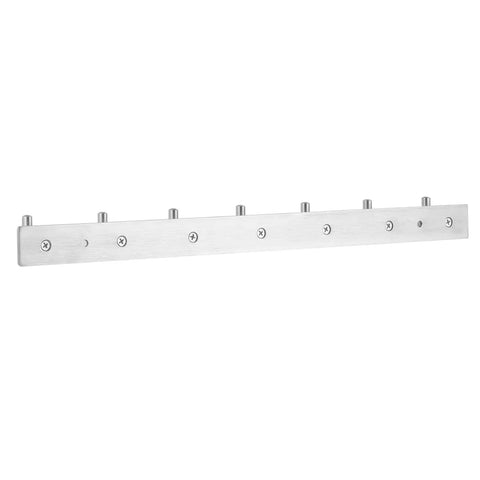 Wall Mounted 17 Inch Towel Rack With 7 Heavy Duty Hooks No Fuss Easy Install Coat Rail For Bathroom Bedroom Entryway Hallway Office Or Kitchen 304 Stainless Steel Brushed Nickel Finish.