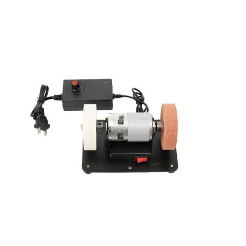 Workhorse Multi Purpose Bench Grinder And Sander With Rock Solid Brushless Motor And Variable Speed Dial For Chipping Rust And Sharpening Metal Wood Desktop Polisher on a black base, showing grinding wheels and controls.