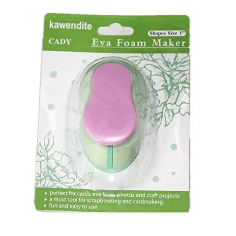 Packaging of Spring Action Five Eighth Inch Circle Paper Punch For Crafting with pink and green design.