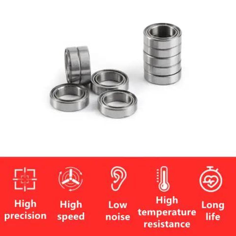 Super Prime Double Shielded Mini Ball Bearings For Tight Squeeze Equipment, 10x15x4mm, high precision, low noise, stack of units.