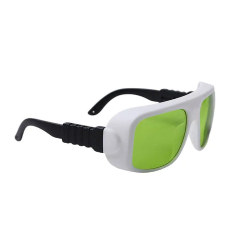 Heavy Duty Clear Laser Safety Glasses Featuring Rock Solid Optical Density Ratings For Erbium And Near Infrared Lasers, green lens