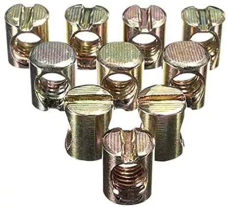 Built Different M4 Barrel Nuts For Furniture Assembly Total Game Changer In Home Repair Zinc Plated Steel Connectors Cross Positioning Pins. Heavy duty M4 barrel nuts, zinc plated steel, perfect for secure furniture assembly.