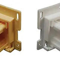 Hella Easy Install Rv Drawer Slide Sockets Featuring Question Mark Shape And Four Way Adjustable Base, yellow and white sockets for smooth drawer support.