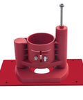 Rock Solid Router Table Insert Plate With Quick Adjust Router Lift Flip Plate Set For Woodworkers, lightweight aluminum build in red.