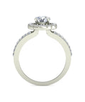 Side view of Two Layer Raw Cocktail Moissonite Solitaire Diamond Ring With Adjustable Silver Plated Band For Festival Vibes Bangin Look