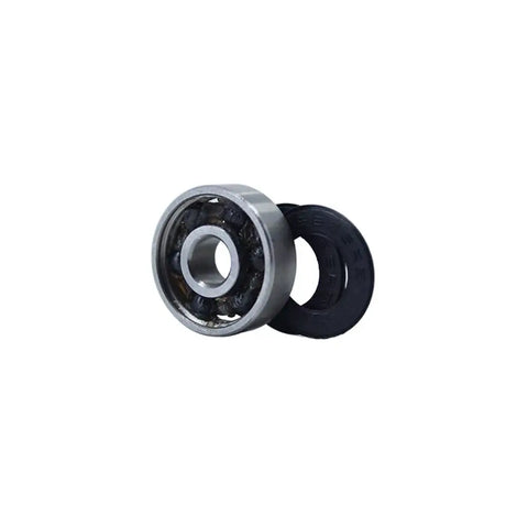 Top Tier Hybrid Ceramic Ball Bearings 440C Stainless Steel Rings With Si3N4 Zirconia Balls Double Shielded Design, close-up view.