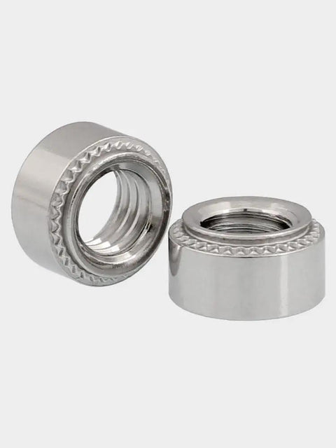 M12 X 1 Self Clinching Nuts 10 Pack Round Head Rivet Bolts Carbon Steel Galvanized Metal Sheet Fasteners close-up view