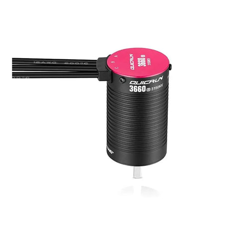 Sensorless Brushless Motor 3652SL 3660SL G2 For 1/10 And 1/8 Rc Car Buggy Roll With Badass Power 3150KV To 5400KV showing black metal housing.