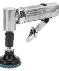 Badass Quarter Inch Air Powered 90 Degree Angled Die Grinder And Pneumatic Polisher With Coarse Emery Disk for metal work.