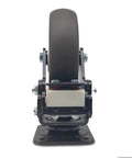 4 Inch Shock Absorbing Swivel Caster With Synthetic Rubber Tread And Nylon Hub, front view, showcasing durable design for heavy duty use.