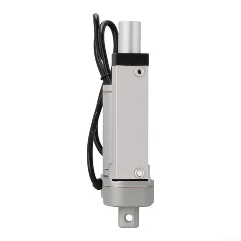 Badass 12V Electric Linear Actuator Motor pumping out solid 900N push pull force, aluminum body, side view image.